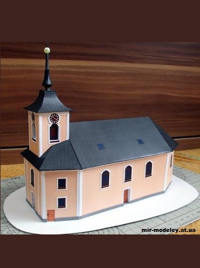 №12858 - Kostel v obci Jámy (Pavel Styl) из бумаги