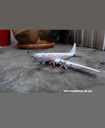 №12975 - Boeing B377 Stratocruiser American Overseas Airlines (Bruno VanHecke - Jaromir Smid) из бумаги