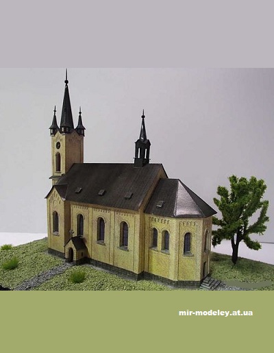 №12917 - Kostel sv. Cyrila a Metodeje v Nebusicich (Pavel Styl) из бумаги