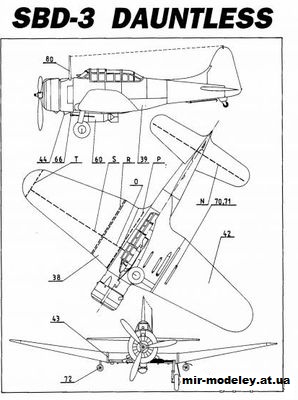 №12925 - SBD-3 Dauntless [PMI 108] из бумаги