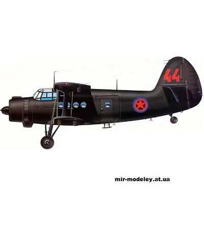 №12953 - North Korea Black Ops Antonov An-2 (Bruno VanHecke - TigerTony100) из бумаги