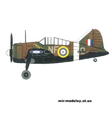 №12929 - Brewster 339E Buffalo Mk.I (Quest 032) из бумаги