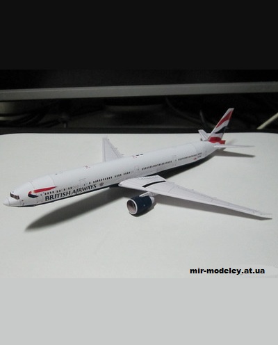 №12988 - Boeing 777 British Airways (Bruno VanHecke - Croden - Jule) из бумаги