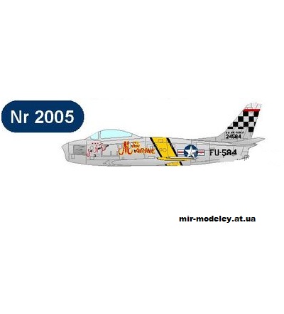 №13015 - F-86F Sabre (Scissors and Planes 2005) из бумаги