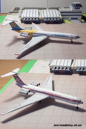 №13025 - Ил-62 - 7 авиакомпаний (Bruno VanHecke - Ing. Jaromir Smid) из бумаги