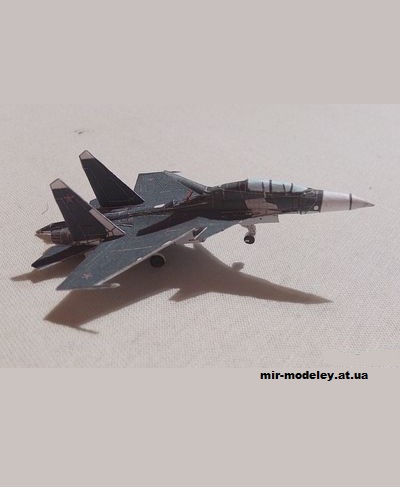 №13069 - Су-30СМ (Перекрас модели от Bruno VanHecke) из бумаги