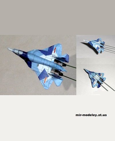 №13061 - ПАК ФА Су-57 ВВС Китая (Фантазийный перекрас Bruno VanHecke) из бумаги