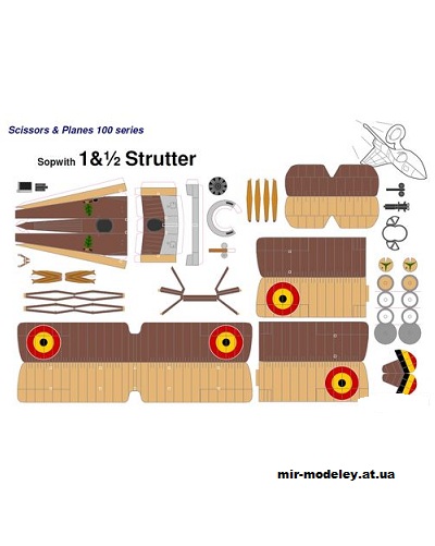 №13073 - Sopwith 1 ½ Strutter [Bruno VanHecke 457] из бумаги