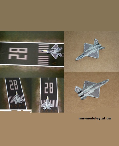 №13037 - Northrop/McDonnell Douglas YF-23 + подставка ВПП (Bruno VanHecke) из бумаги