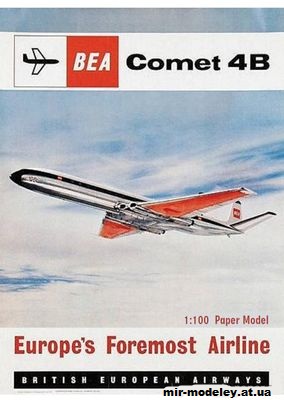№13004 - De Havilland Comet 4-B British European Airways (Bruno VanHecke) из бумаги