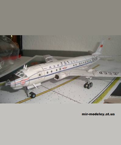 №13050 - Ту-104 Аэрофлот / Tu-104 Aeroflot (Bruno VanHecke) из бумаги