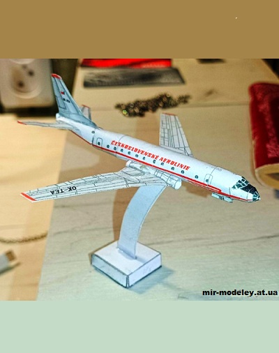 №13051 - Ту-104 Чехословацкие авиалинии (новая ливрея) / Tu-104 CSA (new livery) (Bruno VanHecke - Jaromir Smid) из бумаги