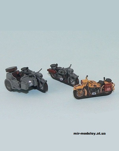 №13130 - Военный мотоцикл BMW R-75 (PR Models) из бумаги