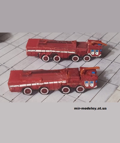 №13162 - Аэродромный пожарный автомобиль АА-60-160 на базе МАЗ УРАГАН (Векторная переработка модели от JJM и PR Models) из бумаги