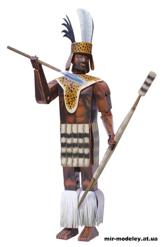 №13198 - Bojovník z kmene Zulu / Воин из племени Зулу (ABC 09/2022) из бумаги