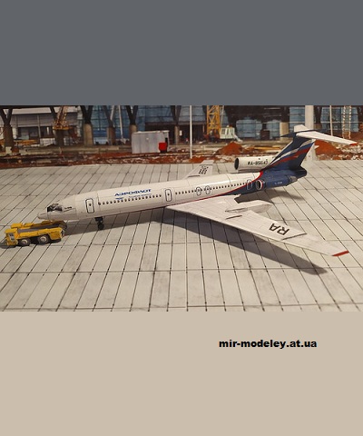 №13171 - Ту-154М Аэрофлот Российские авиалинии (Векторная переработка и перeмасштаб модели от PR Models) из бумаги