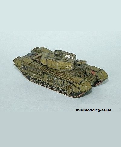 №13214 - Тяжелый штурмовой танк Churchill AVRE [PR Models] из бумаги