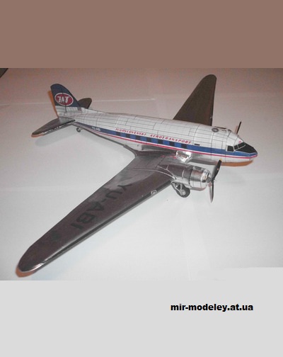 №13238 - Douglas DC3 JAT Jugoslav Airlines (TSMC - Deksiko) из бумаги