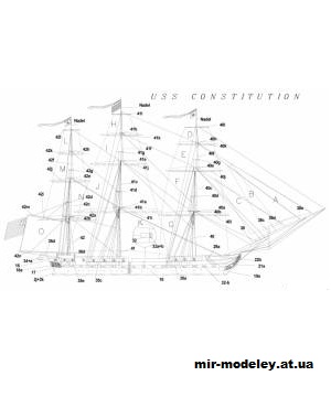 №13256 - Парусный фрегат «Конституция» / USS Constitution (WHM) из бумаги