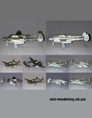 №13230 - Истребитель Lockheed P－38L Lightning [Trotskiy Studio] из бумаги