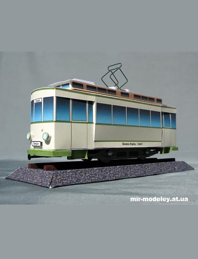 №1366 - Трамвай Rhabarberschlitten (Mondorfer Bastelbogen) из бумаги