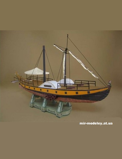 №1343 - Пароход Каледония / Dampfschiff Caledonia (Mondorfer Bastelbogen) из бумаги