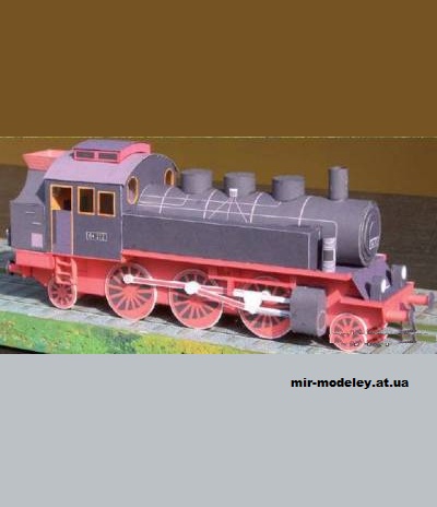 №1387 - Немецкий паровоз BR-64 (Kartonmodell Forum) из бумаги