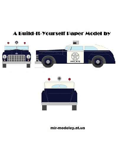 №13303 - AB08P - Police 2Dr Sedan (Mccool Papercraft) из бумаги