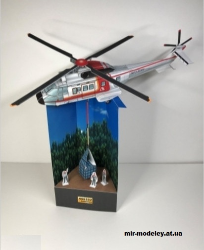 №13389 - Aero Ashai Eurocopter As332 (Aero Ashai) из бумаги
