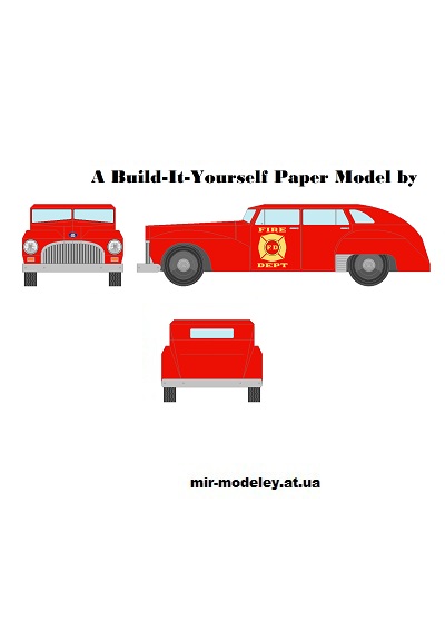 №13321 - CB07F - Fire Chief Aerosedan (Mccool Papercraft) из бумаги