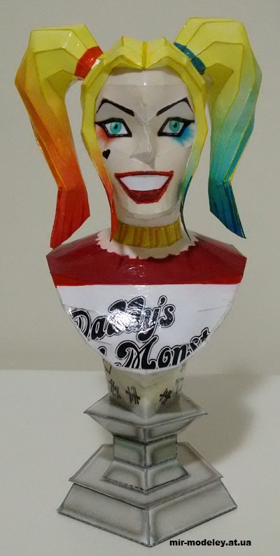 №13345 - Бюст Harley Quinn (Paper Inside) из бумаги