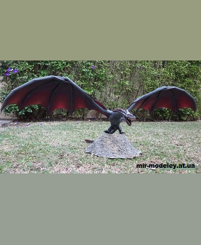 №13340 - Дрогон / Drogon (Game of Thrones) (Paper Inside) из бумаги