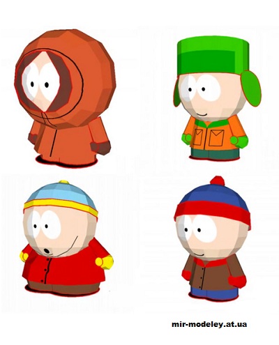 №13336 - Герои м/с South Park (Paper Inside) из бумаги