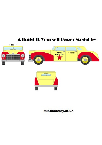 №13317 - AB20 - Taxi Cab (Mccool Papercraft) из бумаги