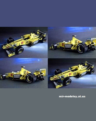 №13300 - Болид Jordan Mugen-Honda EJ10 (Yasu Tanaka) из бумаги