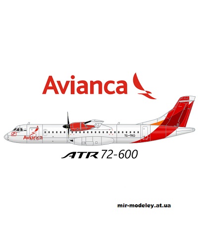 №13484 - ATR 72-600 Avianca (GT) (Edwin Rodriguez - Mario Solorzano) из бумаги