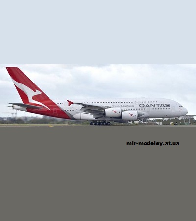 №13438 - Airbus A380-800 Qantas Airways (Edwin Rodriguez - Mario Solorzano - Андрей Клочко) из бумаги