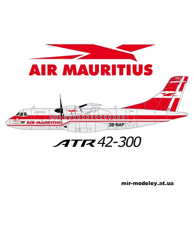 №13458 - ATR 42-300 Air Mauritius (Hermercraft) из бумаги