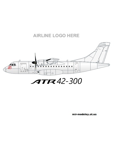 №13461 - ATR 42-300 White (Hermercraft) из бумаги