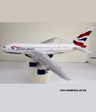 №13445 - Airbus A380-800 British Airways (Hermercraft) из бумаги