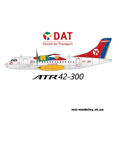 №13459 - ATR 42-300 DANISH AIR TRANSPORT (Hermercraft) из бумаги