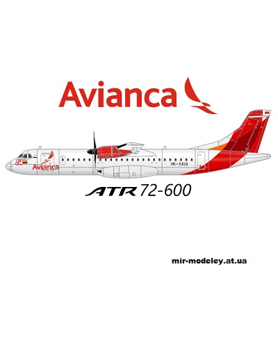 №13486 - ATR 72-600 Avianca (Edwin Rodriguez - Mario Solorzano) из бумаги