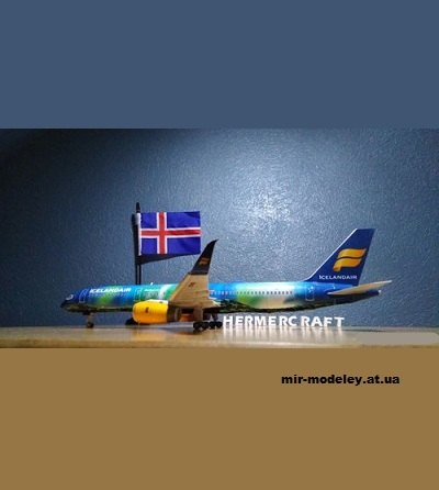 №13496 - Icelandair Boeing 757-200 HEKLA AURORA (Hermercraft) из бумаги
