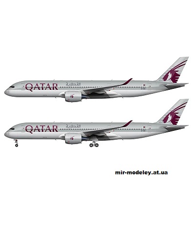 №13425 - Airbus A350-900 Qatar Airways (Edwin Rodriguez) из бумаги