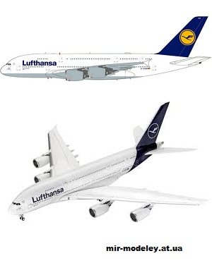 №13449 - Airbus A380-800 Lufthansa New Livery / Old Livery (Hermercraft) из бумаги