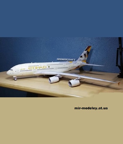 №13441 - Airbus A380-800 Etihad Airways (Hermercraft) из бумаги