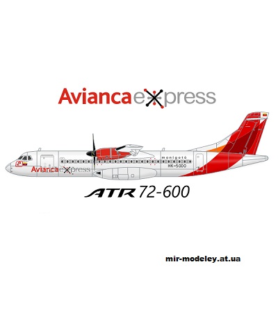 №13487 - ATR 72-600 Avianca Express (Edwin Rodriguez - Mario Solorzano) из бумаги