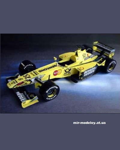№13546 - Болид Jordan 197 (Yasu Tanaka) из бумаги