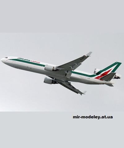 №13537 - McDonnell Douglas MD-11F Alitalia Cargo (Hermercraft) из бумаги