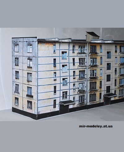 №13567 - Панельный дом серии Г-3И (Mungojerrie) из бумаги